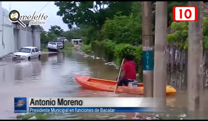 Bacalar sufre consecuencias de las lluvias