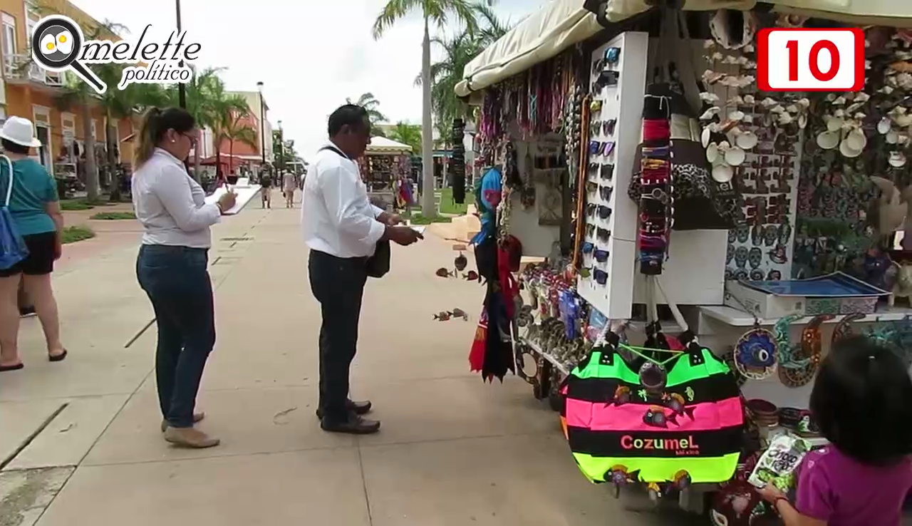 Anarquia con el tema de vendedores ambulantes en Cozumel