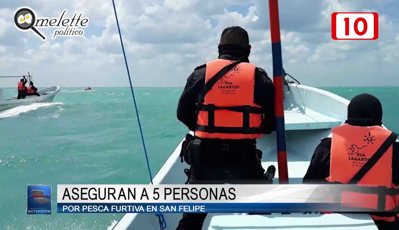 Aseguran a 5 personas por pesca furtiva en San Felipe