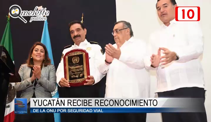 Yucatán recibe reconocimiento de la ONU por Seguridad Vial