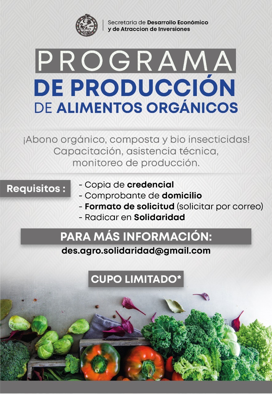 Realizan programa de Producción de Alimentos Orgánicos