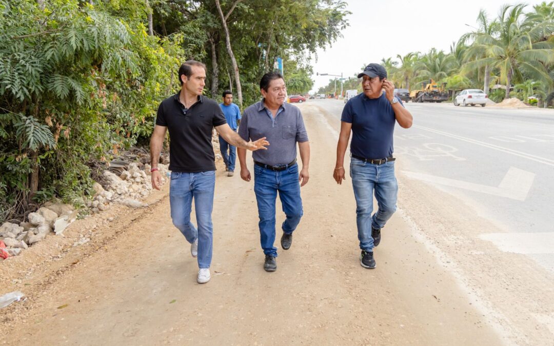 Diego Castañón supervisa trabajos de la modernización en la avenida Coba