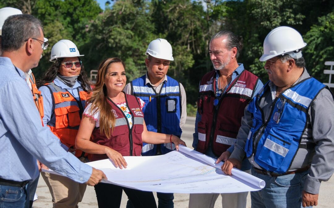 Supervisa Mara Lezama inicio de obra en la 180 D, acceso a la estación del Tren Maya en Cancún