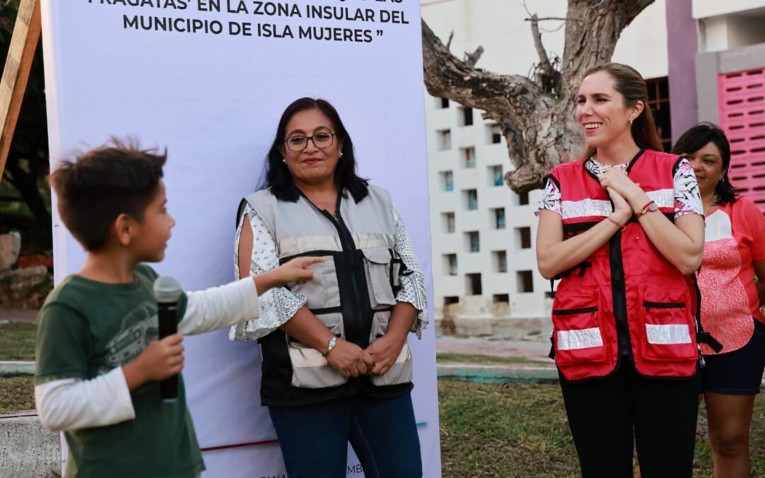 Atenea Gómez colocó la primera piedra de la rehabilitación del parque Las Fragatas