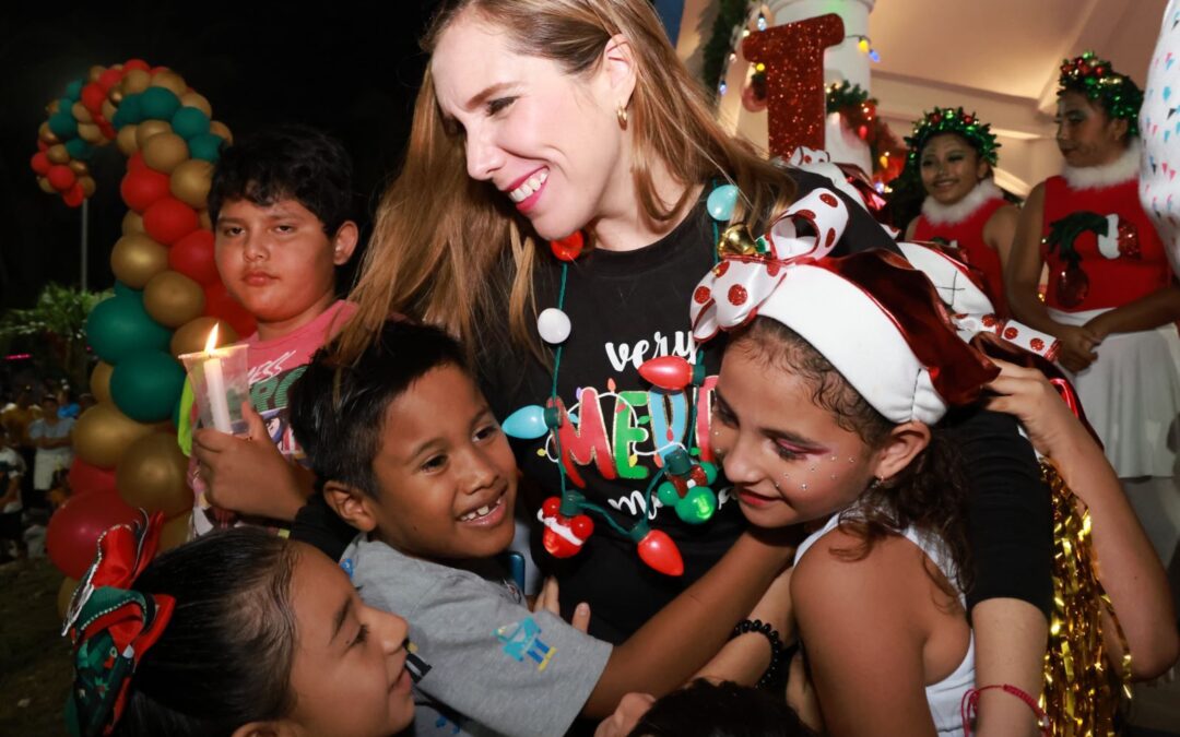 Atenea Gómez Ricalde celebra con las familias isleñas la primera Posada en tu Colonia