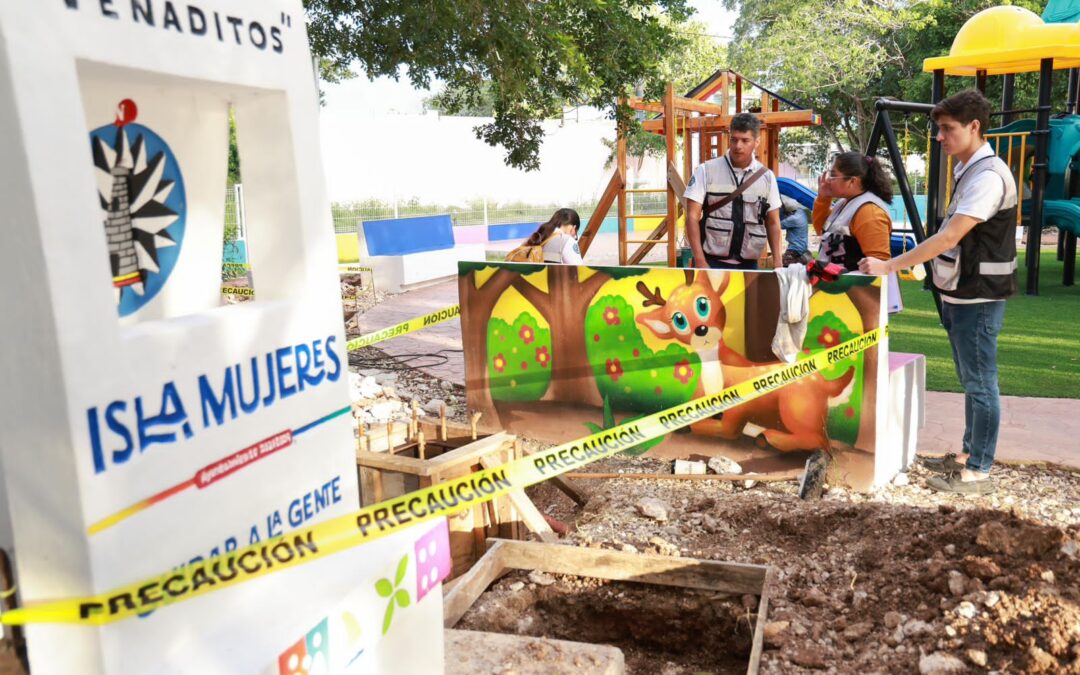 Atenea Gómez Ricalde supervisa últimos detalles del parque ‘Los Venaditos’ en la Zona Continental de Isla Mujeres