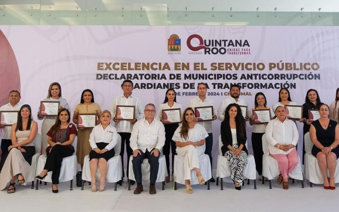 Gobierno de Isla Mujeres recibe reconocimiento por su compromiso con el combate a la corrupción