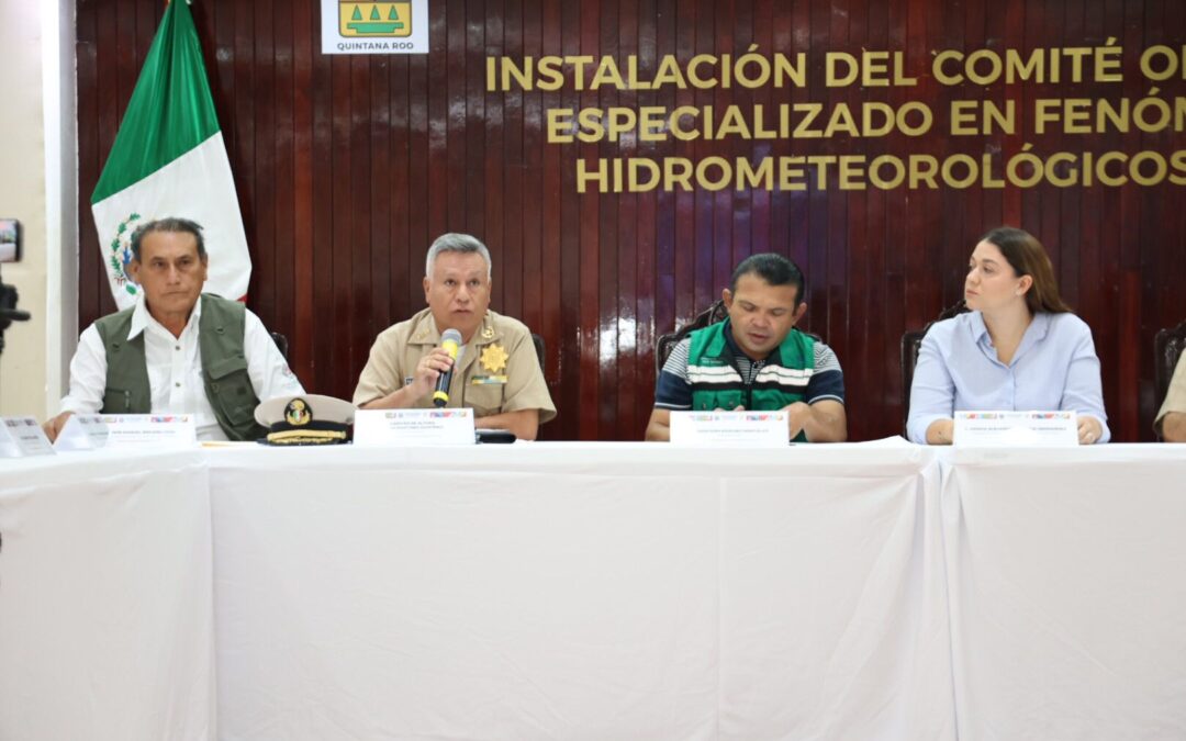 Las autoridades municipales instalaron el Comité Operativo Especializado en Fenómenos Hidrometeorológicos 2024 del municipio de Isla Mujeres