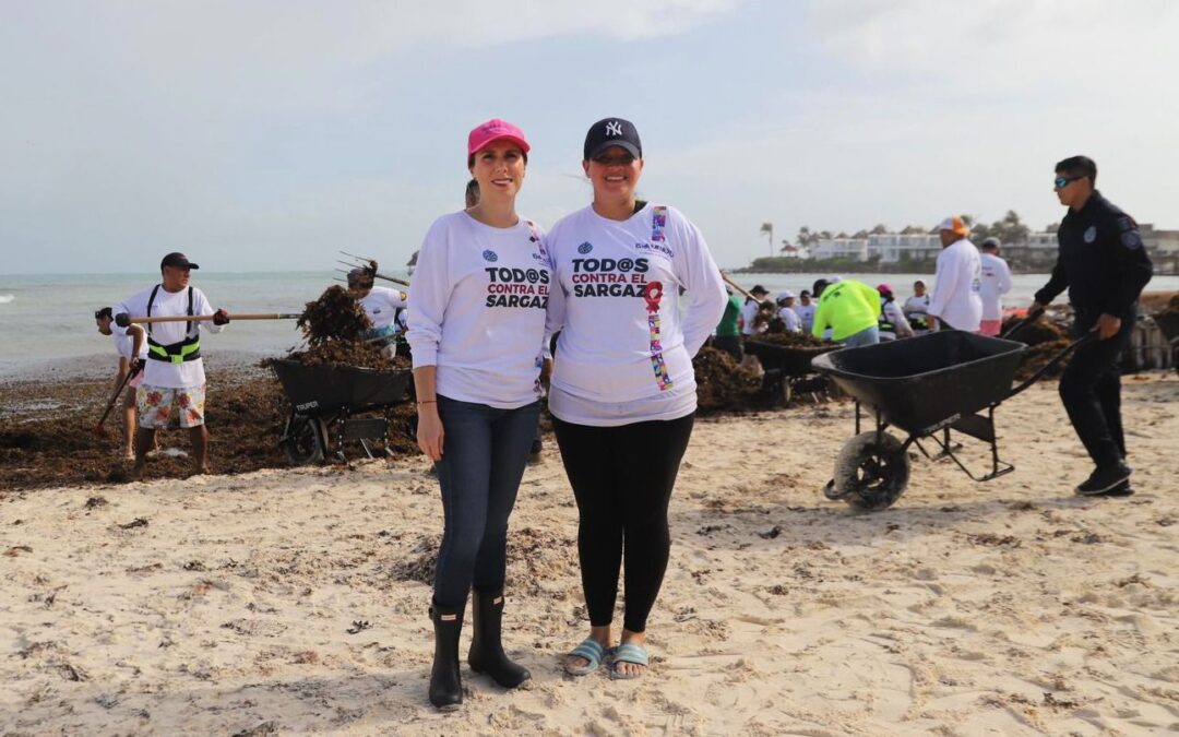 Avanza la limpieza de las playas y el retiro del sargazo en Isla Mujeres