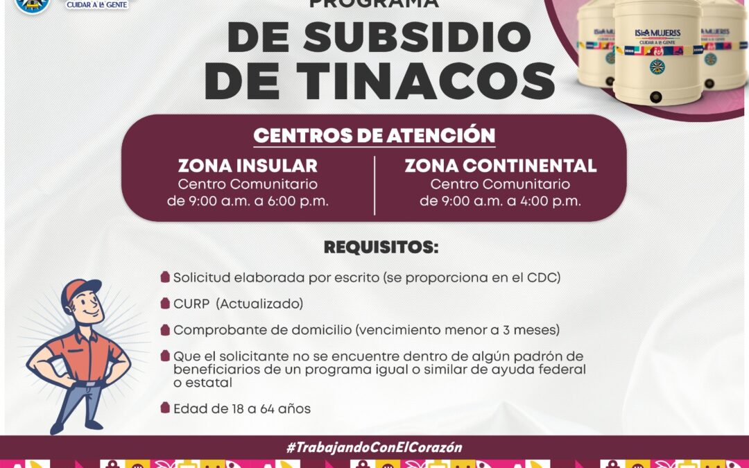 El Gobierno Municipal de Isla Mujeres continúa con el Programa de Subsidio de Tinacos