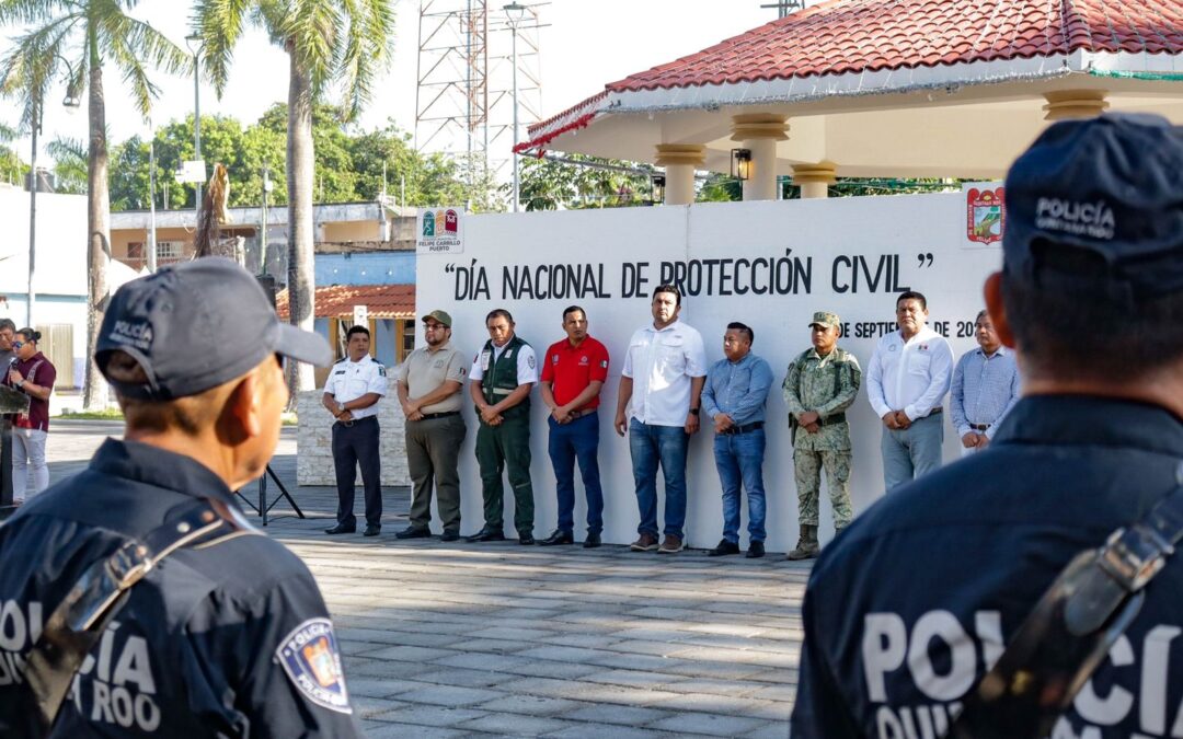 Conmemoran en Felipe Carrillo Puerto el Día Nacional de Protección Civil