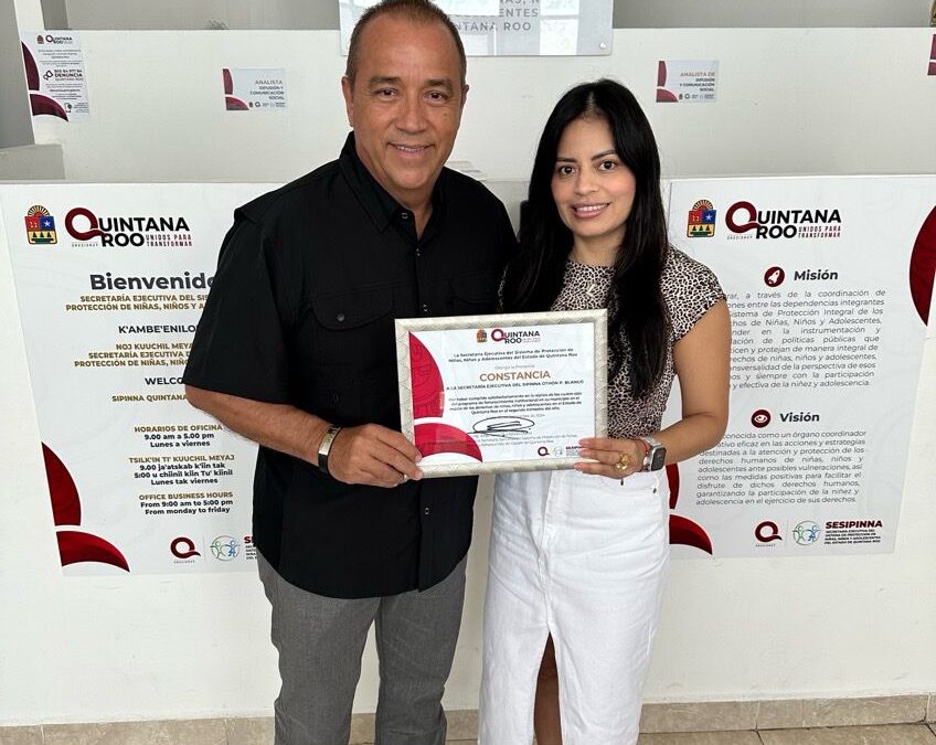 Ayuntamiento de Othón P. Blanco recibe reconocimiento por sus acciones en favor de las infancias y adolescencias