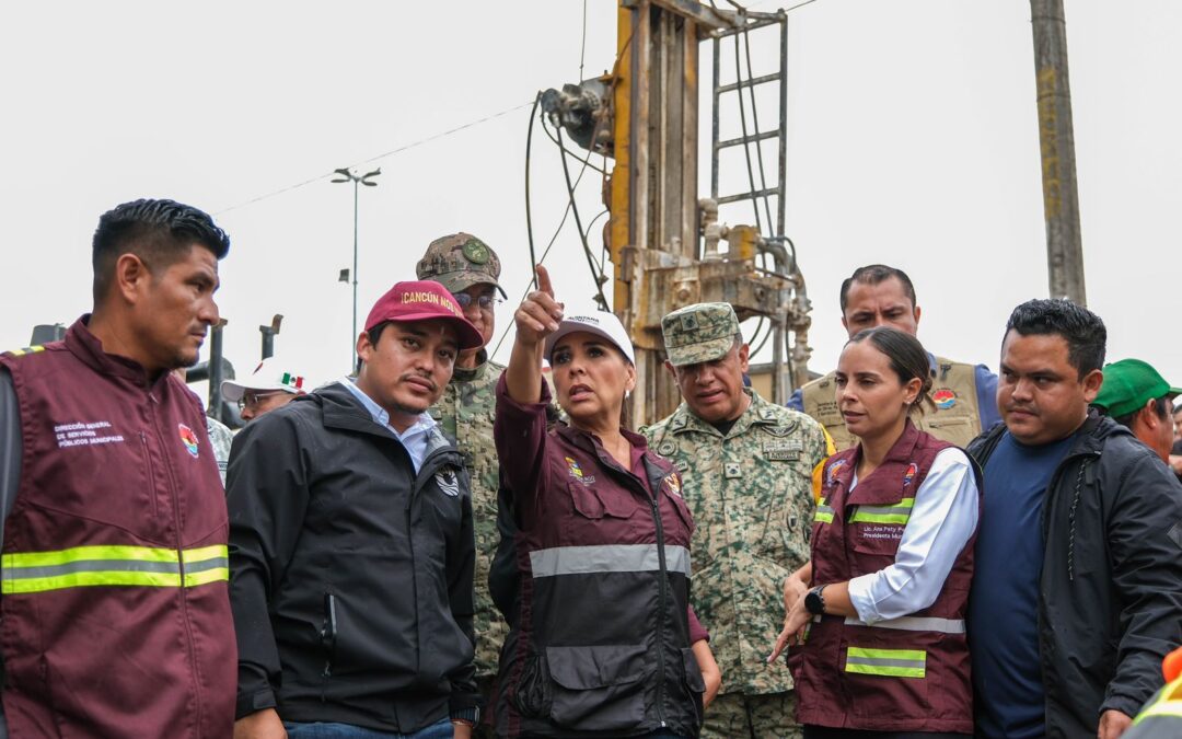 En territorio, Mara Lezama recorre zonas prioritarias de Cancún y constata acciones de prevención ante cercanía de “Helene”