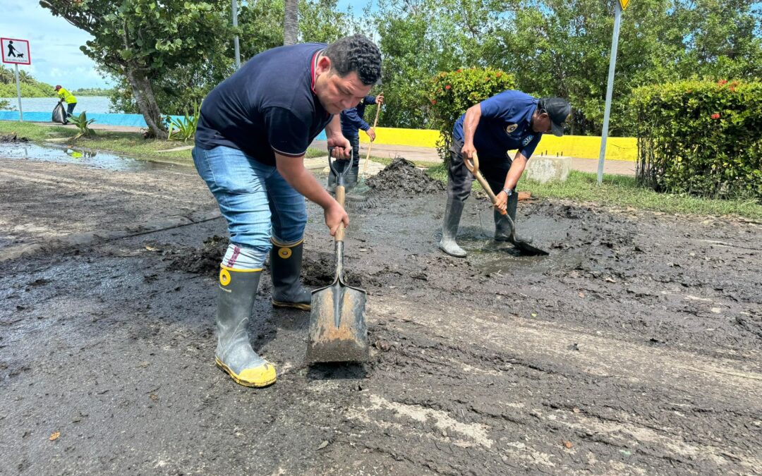 Gobierno de Isla Mujeres fortalece trabajos de limpieza en la Salina Grande ante las recientes lluvias