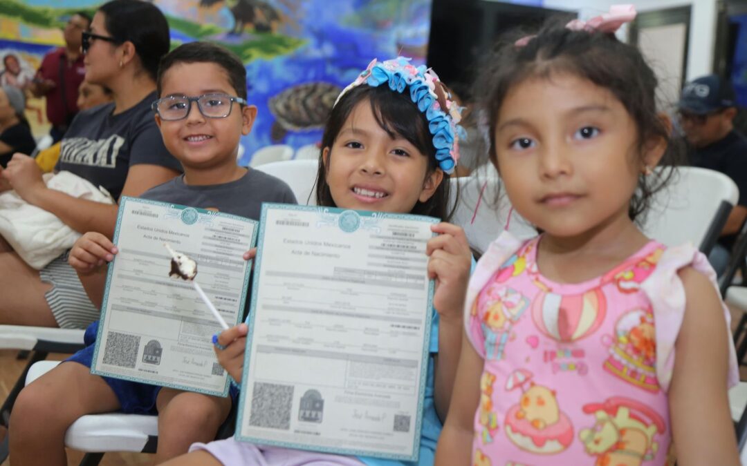 Gobierno de Isla Mujeres brinda identidad jurídica a la niñez isleña con entrega gratuita de actas de nacimiento