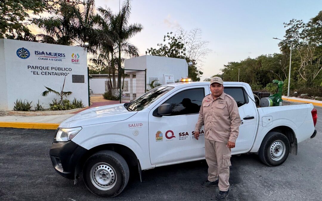 Atenea Gómez Ricalde refuerza acciones de nebulización para proteger la salud de las familias de Isla Mujeres