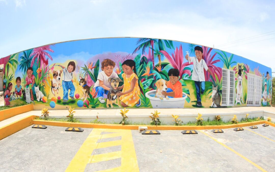 Concluyen los trabajos del mural del Centro de Bienestar Animal en Isla Mujeres