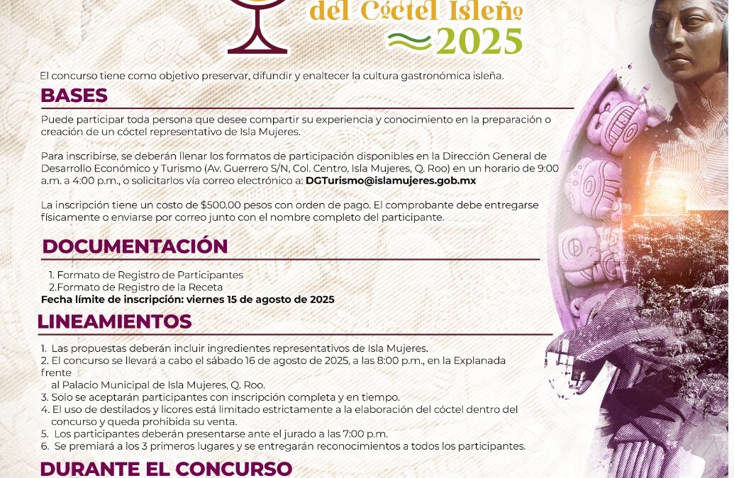 Gobierno Municipal promueve concursos gastronómicos “El Cangrejito Playero” y del “Cóctel Isleño 2025”