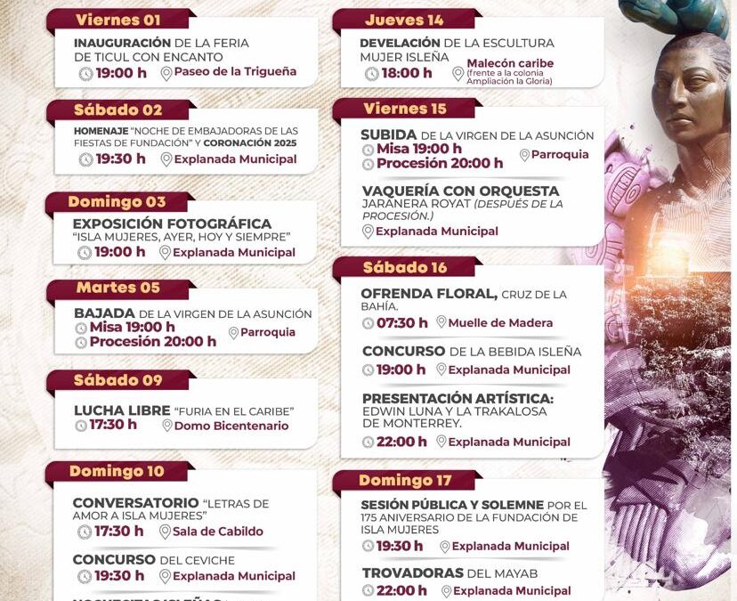 Gobierno Municipal invita a celebrar el cierre de las Fiestas de Fundación 2025 de Isla Mujeres con tradición, cultura y unión familiar