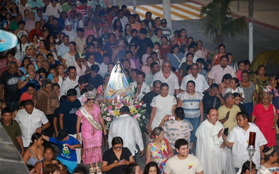 Isla Mujeres celebra con orgullo la bajada de la Virgen en el marco de las Fiestas de Fundación 2025