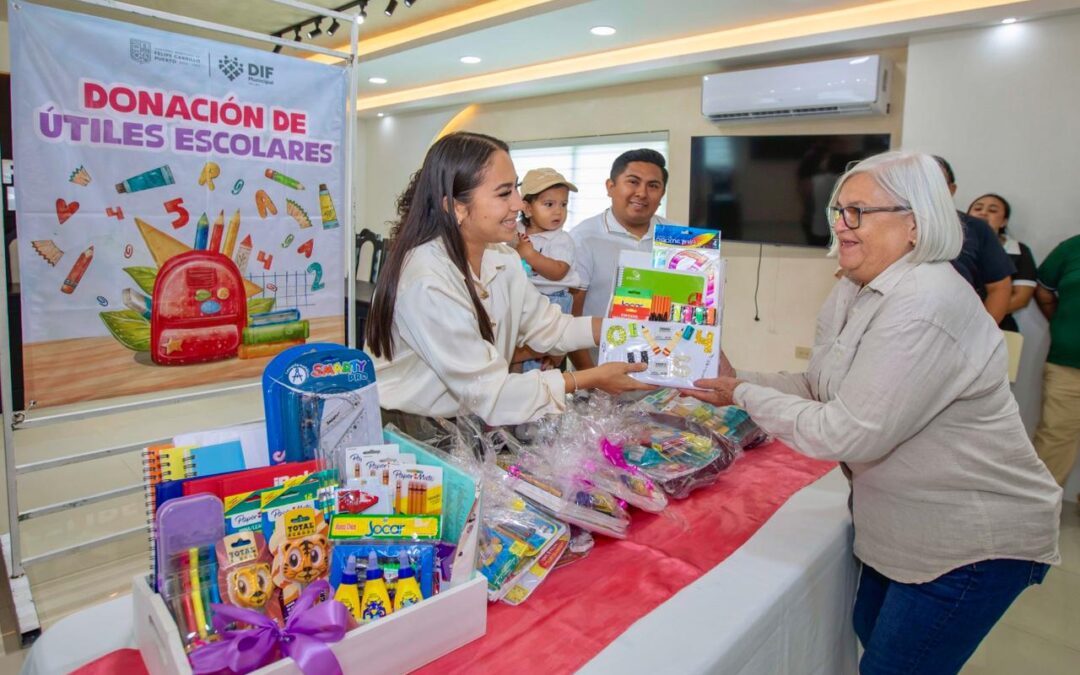 Mary Hernández impulsa campaña de donación de útiles escolares a través del DIF para apoyar a familias vulnerables