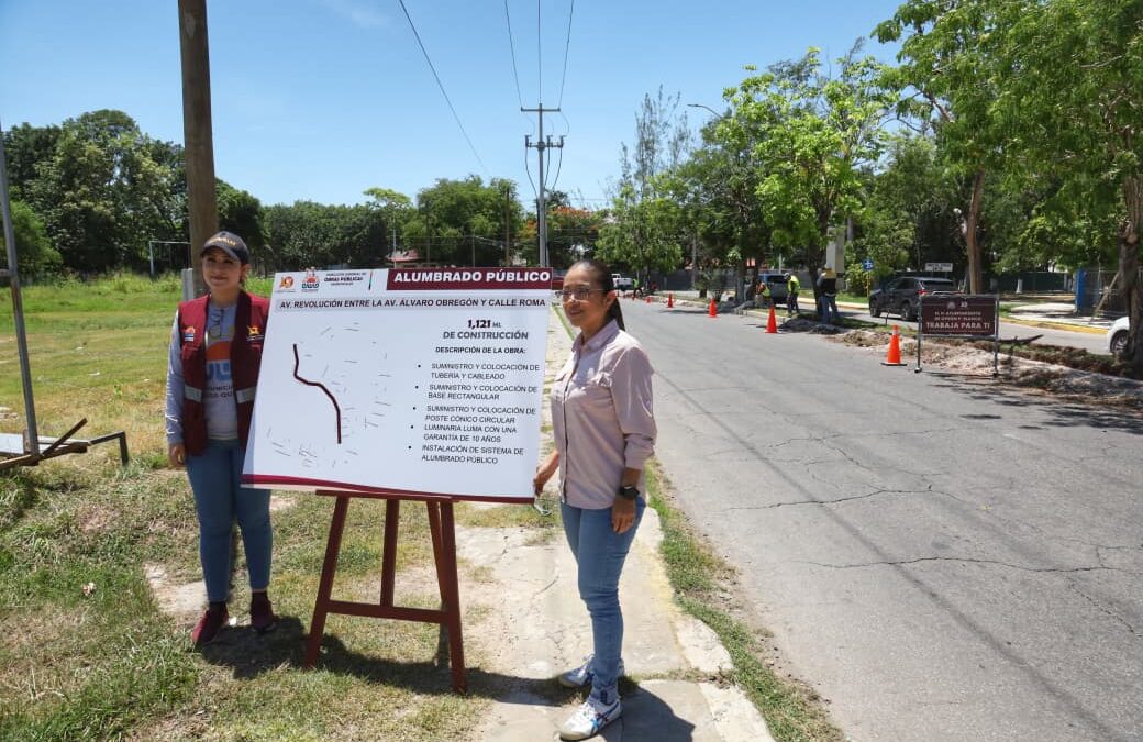 Inician obras de iluminación en la avenida Revolución de Chetumal