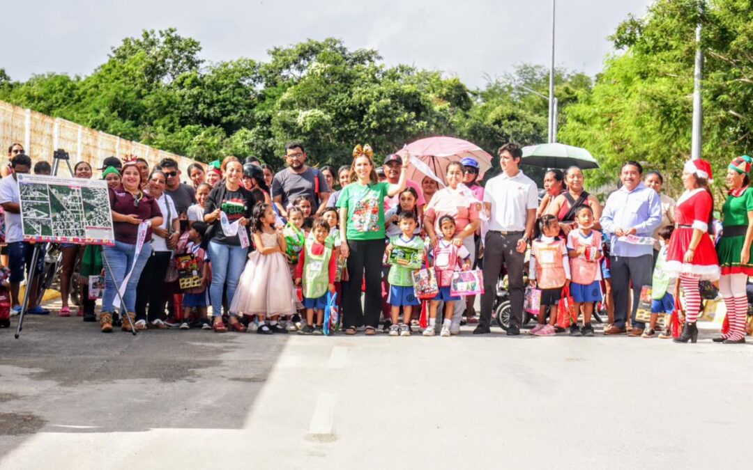 Atenea Gómez Ricalde cumple compromiso y dignifica accesos escolares en Ciudad Mujeres