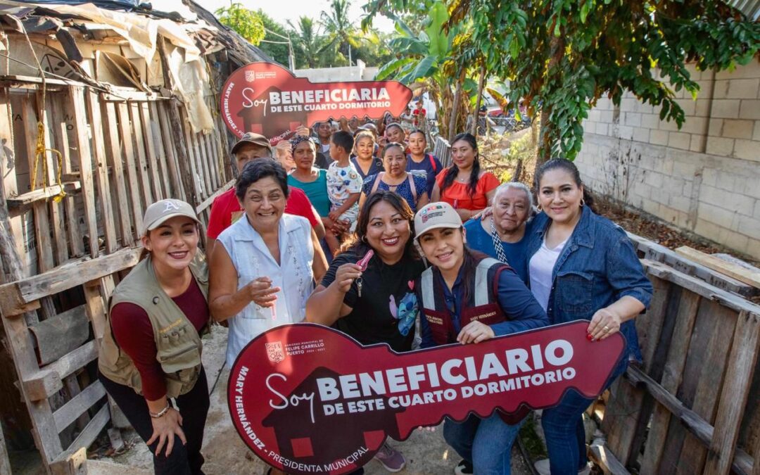 Familias de Felipe Carrillo Puerto reciben cuartos dormitorios como parte de la histórica inversión social en vivienda digna