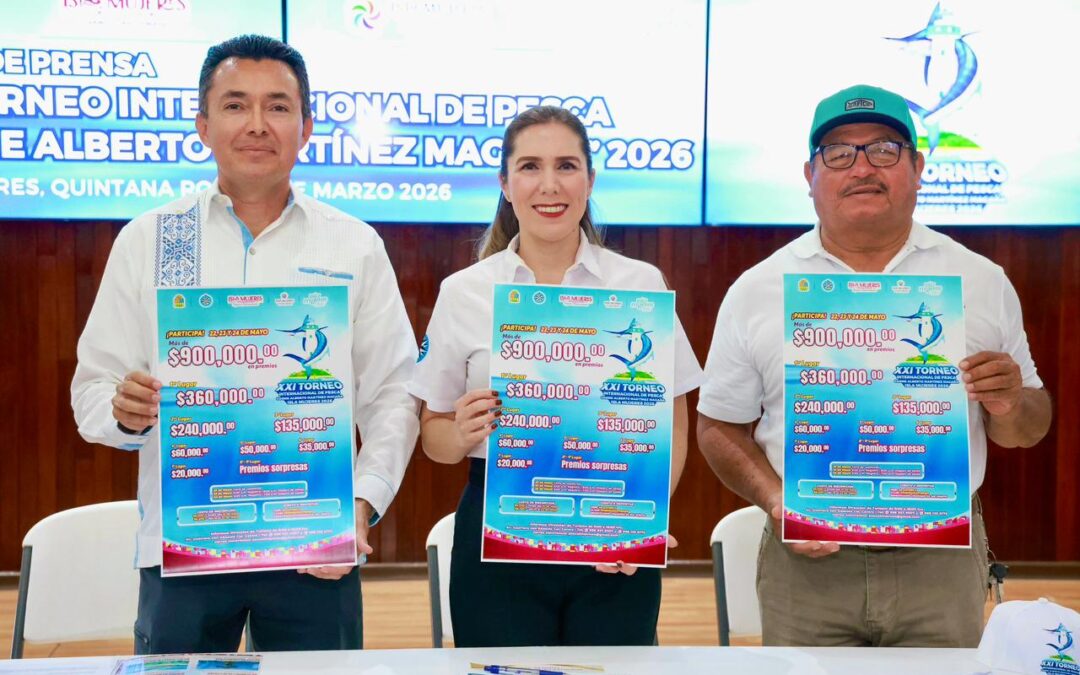 Atenea fortalece el turismo deportivo con el XXI Torneo Internacional de Pesca “Cosme Alberto Martínez Magaña” en Isla Mujeres