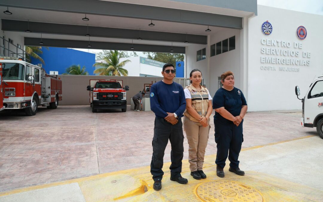 Atenea supervisa avances finales de la nueva Base de Protección Civil y Bomberos en Costa Mujeres