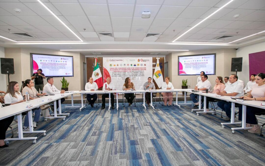 Mary Hernández participa en convenio con INAFED junto a Mara Lezama para mejorar la atención a las necesidades básicas en los municipios de Quintana Roo