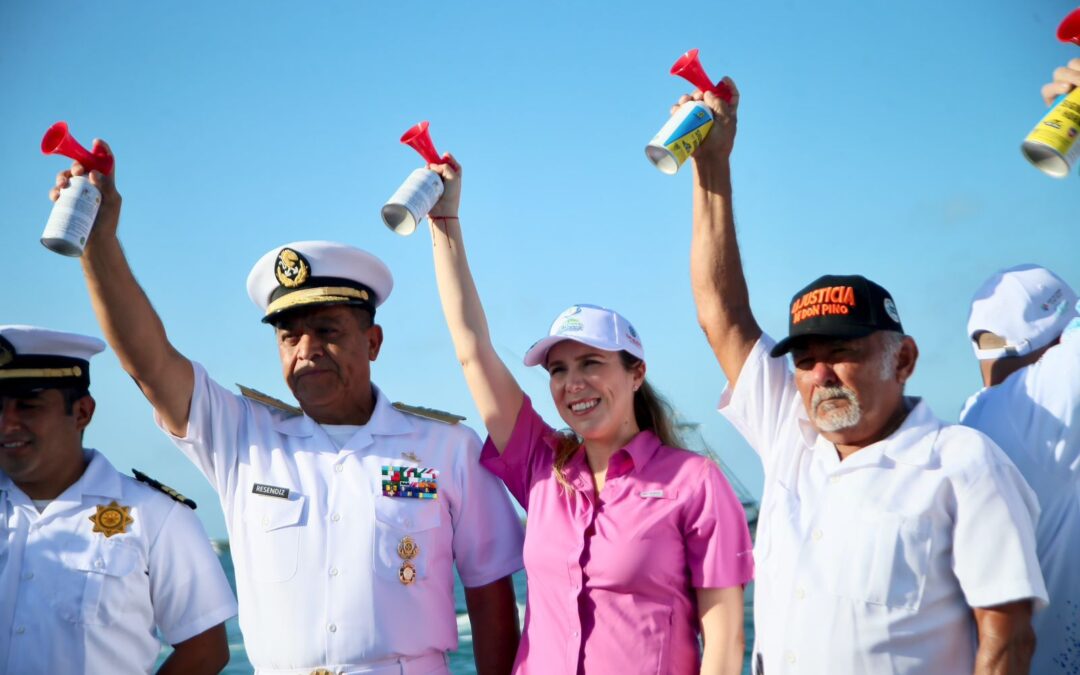 Atenea Gómez Ricalde da disparo de salida al XXI Torneo Internacional de Pesca “Cosme Alberto Martínez Magaña”
