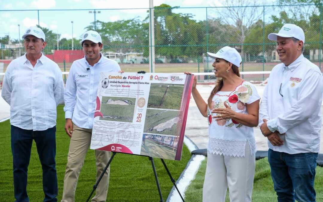 Con el proyecto “Mundial Social 2026”, Mara Lezama impulsa nuevos espacios para que ruede el balón en Bacalar