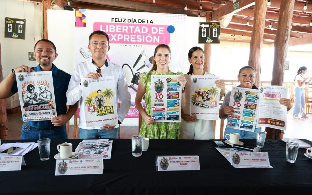 Atenea Gómez Ricalde presenta la cartelera oficial de las Fiestas de Fundación por el 176 Aniversario de Isla Mujeres