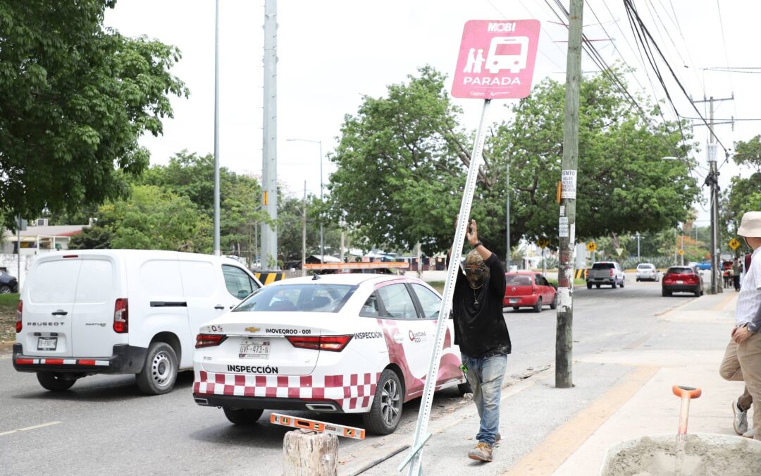 Avanza MOBI con la instalación de paraderos oficiales en Cancún y Chetumal
