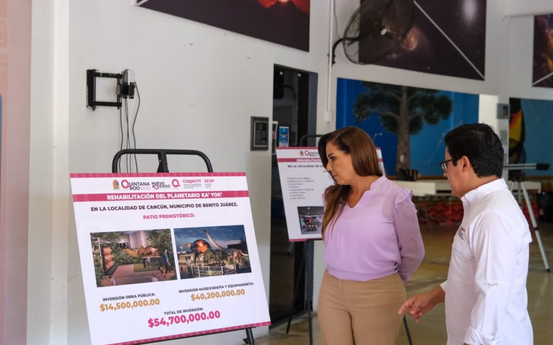 Anuncia Mara Lezama la transformación del Planetario Ka’Yok’ con dinosaurios gigantes y tecnología de última generación con inversión de 54.7 millones de pesos