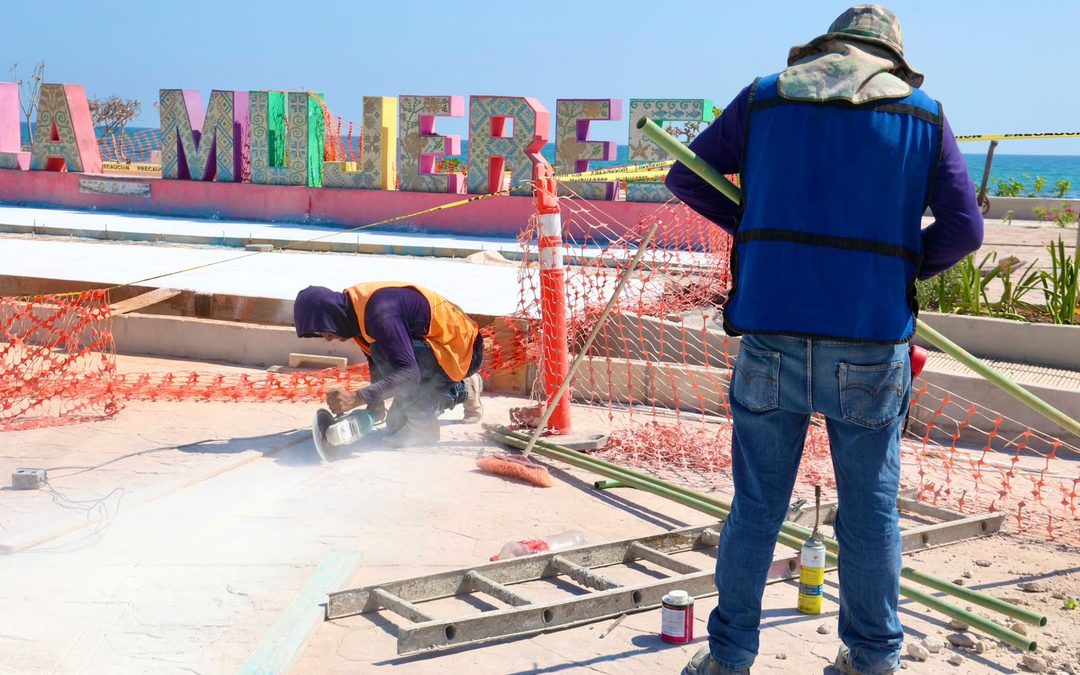 Gobierno de Isla Mujeres avanza con la construcción del nuevo Paseo de las Sirenas