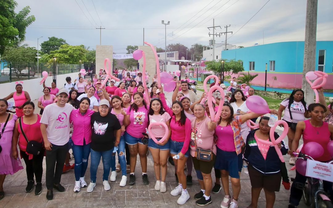 Rodada Rosa promueve la prevención del cáncer de mama en Isla Mujeres