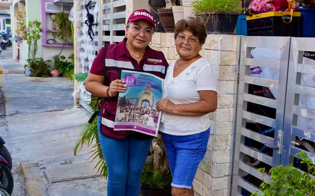 Suemi González recibe respaldo de la militancia en la colonia Salina Grande en Isla Mujeres