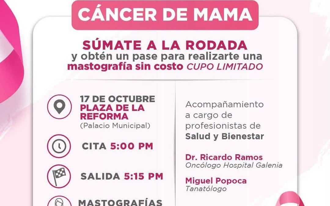 INVITA GOBIERNO DE BJ A RODADA CONMEMORATIVA POR EL DÍA MUNDIAL CONTRA EL CÁNCER DE MAMA